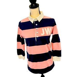Jack Wills Pink/Navy 3/4 Sleeve Rugby Shirt Sz S